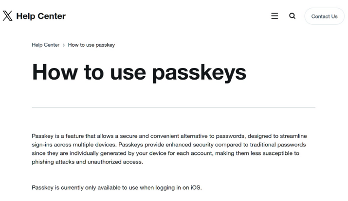 玉环苹果维修店铺分享iOS用户如何通过通行密钥(Passkey)登录 